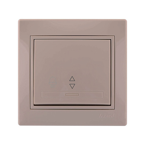 Выключатель проходной Lezard одноклавишный скрытая установка крем с кремовой вставкой