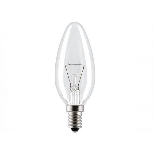 Лампа накаливания PILA B35 40W E27 CL свеча прозрачная