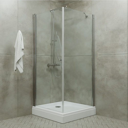 Душевое ограждение Maroni Fortuna*Chromo 90х90,квадрат, стекло прозрачное, профиль хром, без поддона