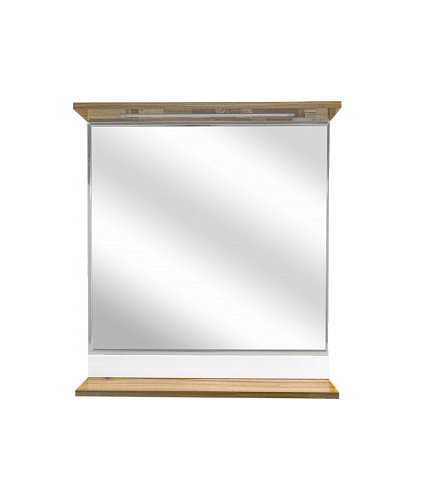Зеркало с полочкой "Турин-60"(свет) орех глянец/белый