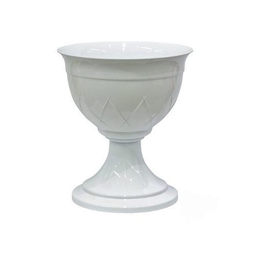 Горшок на ножке пластиковый Лилия 3,5 л белый