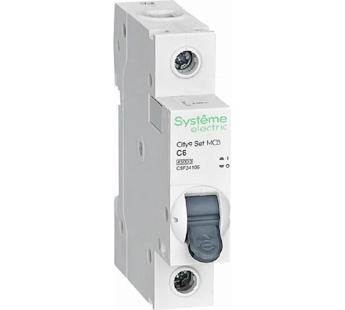 Автоматический выключатель Systeme Electric City9 Set 1Р 6A тип С 4,5кА