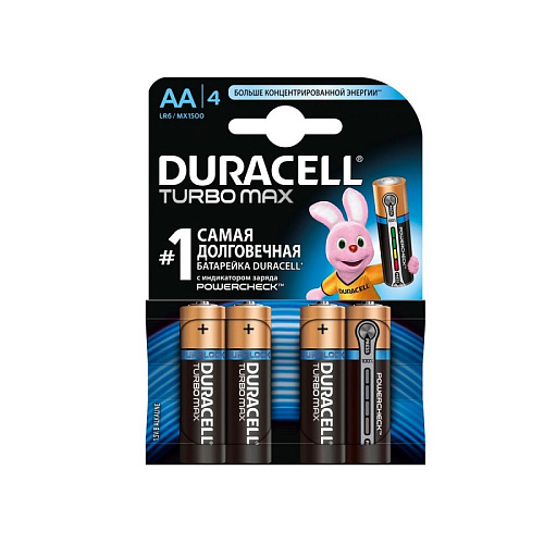 Батарейка щелочная DURACELL TURBO MAX LR6 (АА) 1,5В