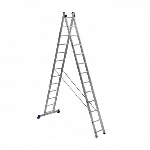 Лестница двухсекционная универсальная Алюмет 2х13 ступеней h 6,18 м