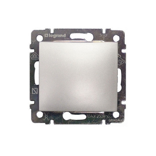 Выключатель проходной Legrand одноклавишный скрытая установка алюминий