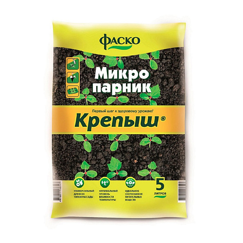 Почвогрунт для рассады Микропарни Крепыш 5л Фаско