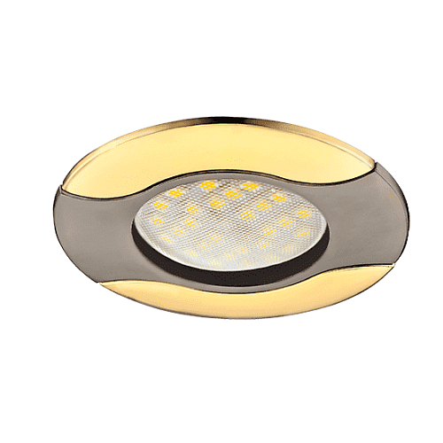 Светильник встраиваемый Ecola MR16 HL029 GU5.3 литой волна черный хром/золото