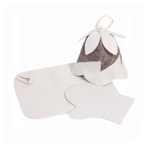 Набор 3-х предметный  Колокольчик шапка с вышевкой, коврик, рукавица