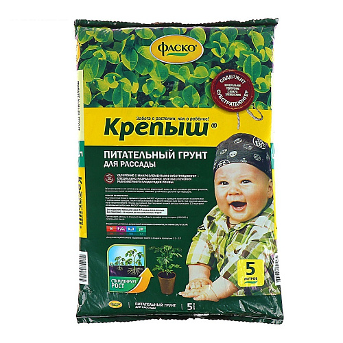 Почвогрунт для рассады Крепыш 5л Фаско