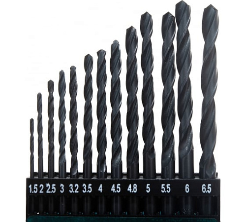 Набор СИБИН сверл по металлу бестрорежая сталь 1,5-6,5мм 13шт