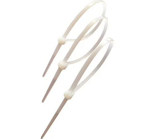 Хомуты 250*4мм пластиковые белые (100шт)