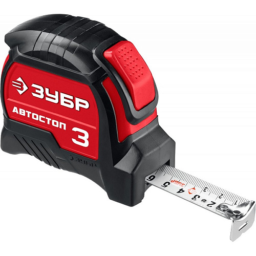 Рулетка Автостоп ЗУБР 3м 16мм
