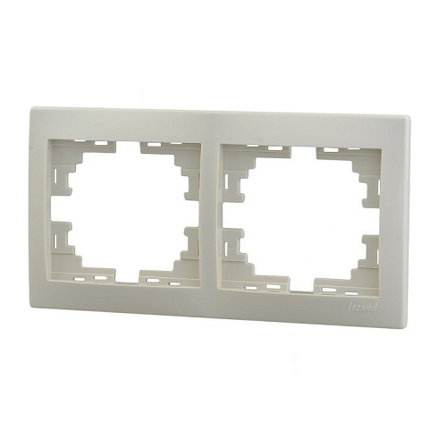 Рамка Lezard 2 поста горизонтальная скрытая установка белая