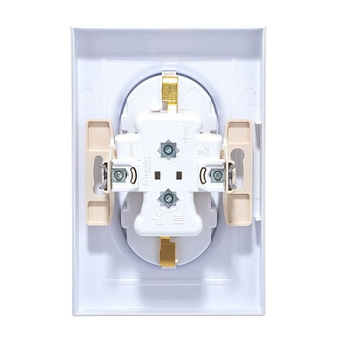 Розетка Schneider ATLASDESIGN двойная 16А с заземлением в сборе жемчуг