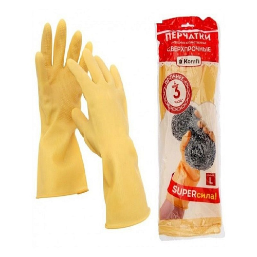 Перчатки хозяйственные латексные СВЕРХПРОЧНЫЕ М