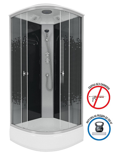 Душевая кабина Niagara NG-3504-14BLACK 90x90 мозаика