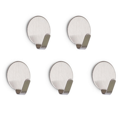 Крючки самоклеящиеся круг 5шт нержавейка Крючки самоклеящиеся круг 5шт нержавейка