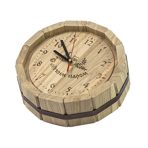 Часы Бочка гравировкой D-300 липа (ЧЛ-20)