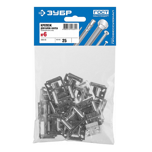 Крепеж для блок-хауса оцинкованный  6,0мм 25шт ЗУБР Профессионал