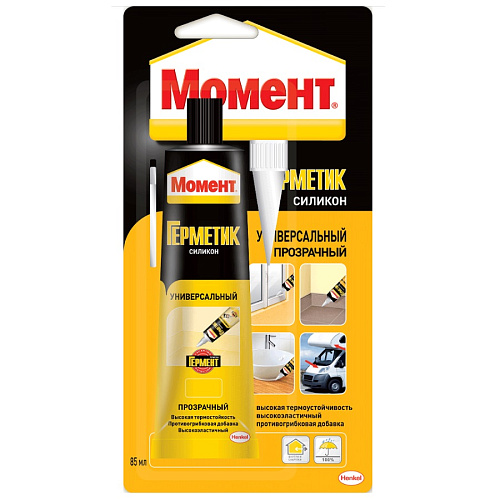 Герметик Момент силиконовый универсальный прозрачный 85 мл