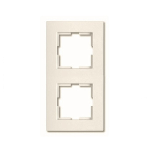 Рамка Lezard 2 поста вертикальная скрытая установка крем