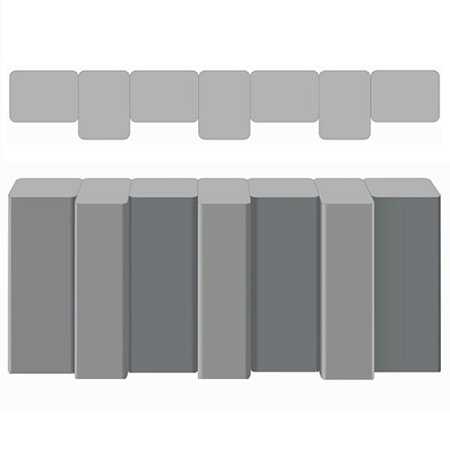 Палисад прямоугольный 120х160х500 серый