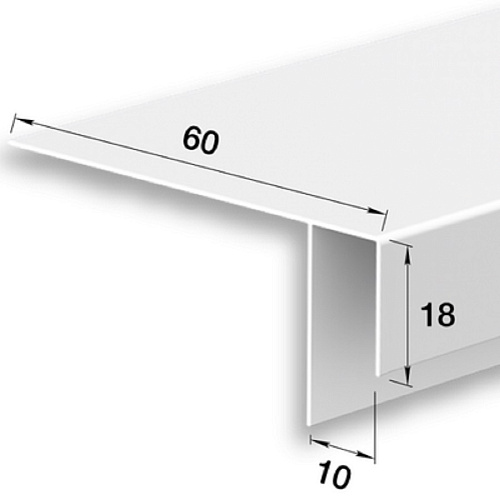 Профиль F ПВХ 10мм 3м Белый