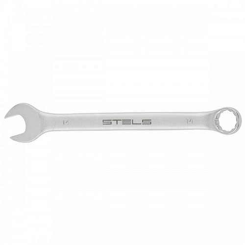 Ключ комбинированный 14мм матовый хром STЕLS