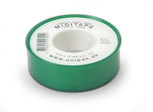 Фум лента MIDITAPE 13,2м х 12мм х 0,1мм Зеленая Фум лента MIDITAPE 13,2м х 12мм х 0,1мм Зеленая