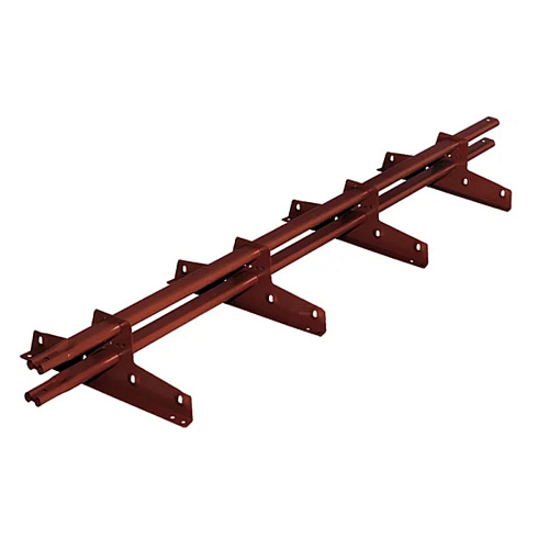 Снегозадержатель оцинкованный трубчатый овал RAL8017 лапка-Т-образная 3м Снегозадержатель оцинкованный трубчатый овал RAL8017 лапка-Т-образная 3м