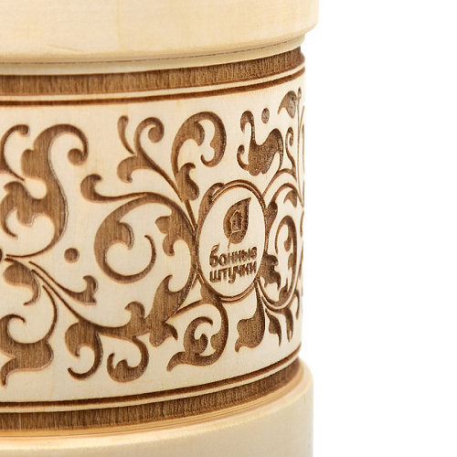 Кружка точеная Бочонок с выжигом 0,5л липа