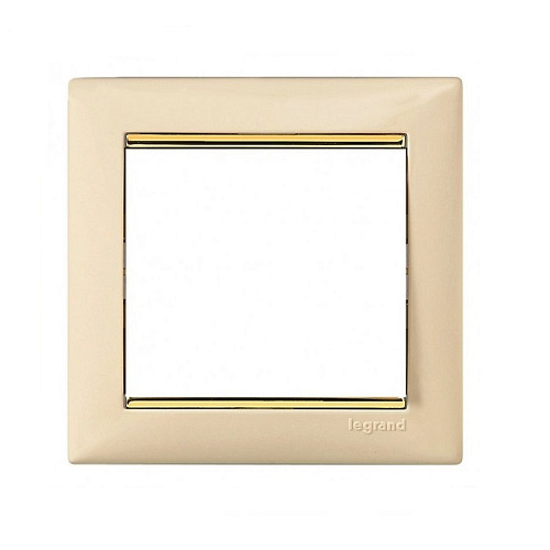 Рамка Legrand 1 пост скрытая установка слонвая кость/золото
