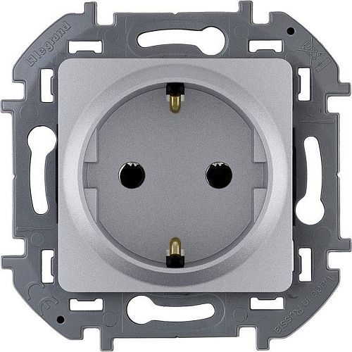 Розетка Legrand Inspiria с заземлением 16А, алюминий