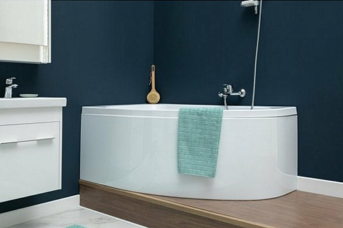 Ванна акриловая асимметричная AQUANET Mia 140x80 L Левая с каркасом 246817