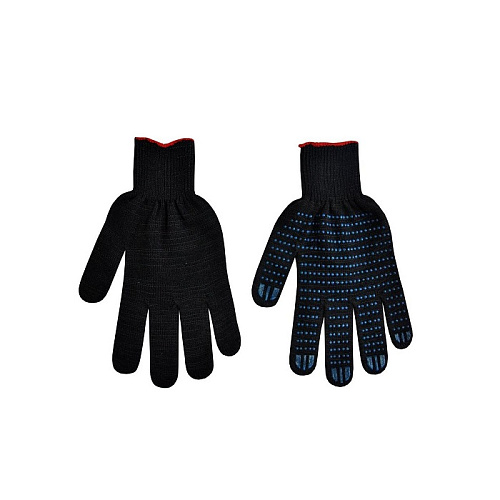 Перчатки х/б ПВХ точка черные 5 нитей