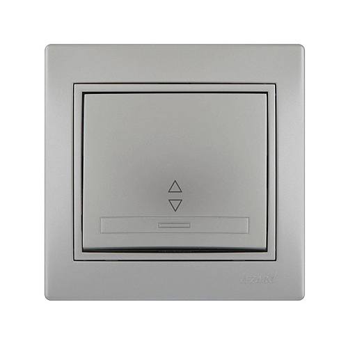 Выключатель проходной Lezard одноклавишный скрытая установка серебро