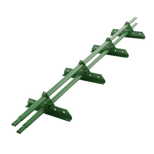 Снегозадержатель оцинкованный трубчатый овал RAL6005 лапка-Т-образная 3м Снегозадержатель оцинкованный трубчатый овал RAL6005 лапка-Т-образная 3м