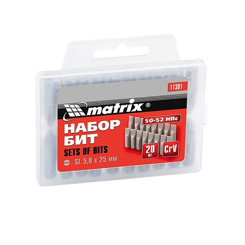 Набор бит SL5,0х25мм сталь 45Х MATRIX
