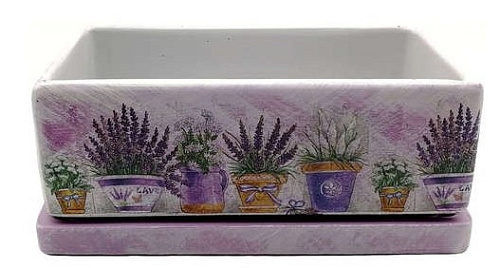 Горшок керамический Цветы в горшке 24х12х9 см