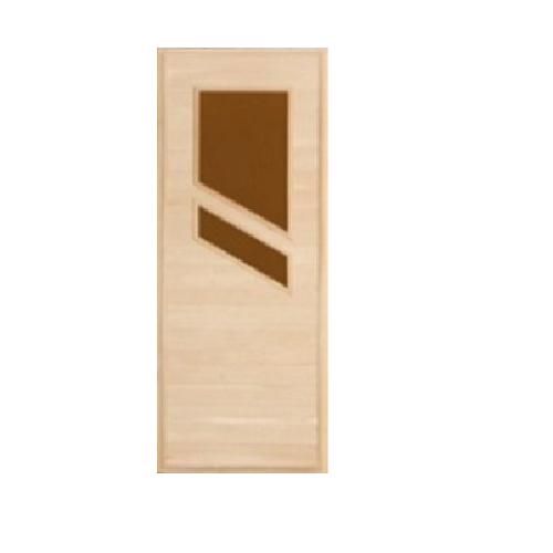 Дверь для бани со стеклопакетом (скошенное) 1,9*0,7м липа