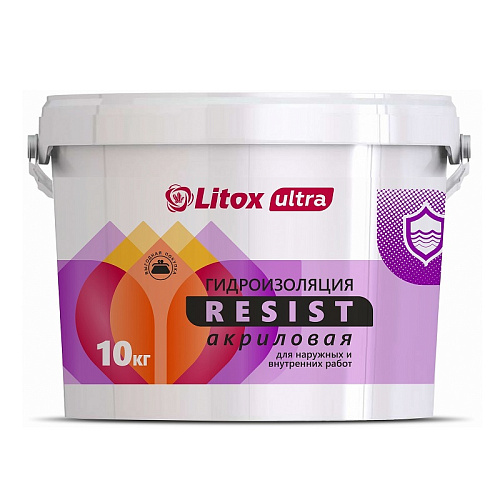 Гидроизоляция акриловая ЛИТОКС ULTRA RESIST 10 кг