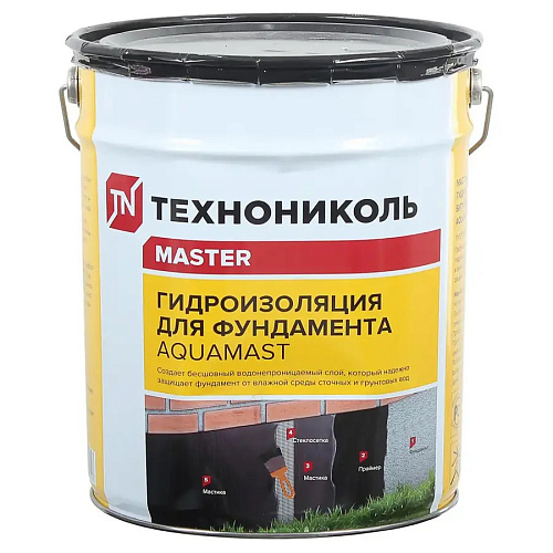 Мастика битумная AguaMast ТЕХНОНИКОЛЬ MASTER гидроизоляционная 18кг