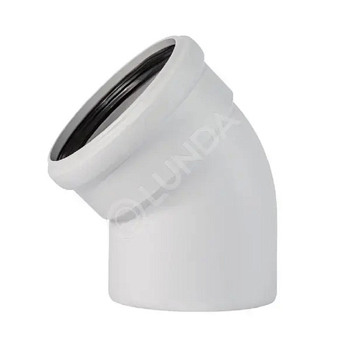 Отвод канализационный малошумный d50 мм 15° Белый