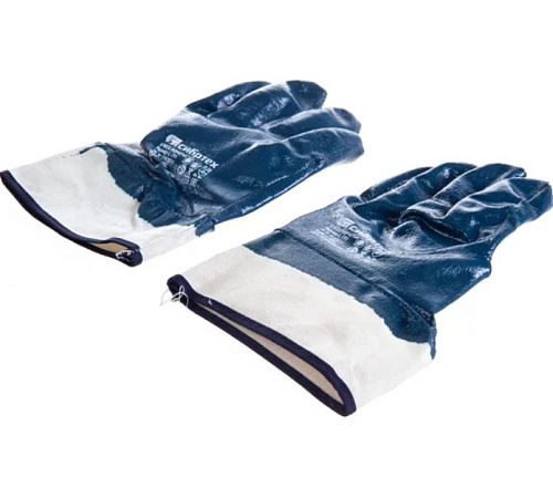 Перчатки из бутадиен-нитрильного каучука, облив, СИБРТЕХ