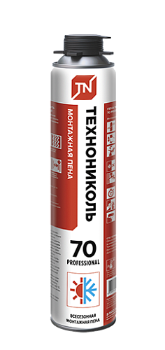 Пена монтажная ТЕХНОНИКОЛЬ 70 PROFESSIONAL всесезонная 1020гр (12)