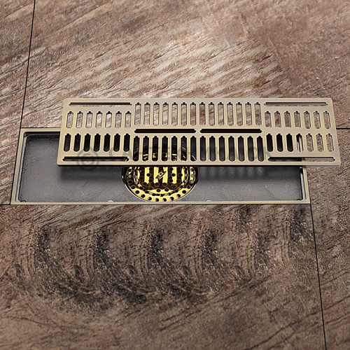 Трап душевой бронза 100х300