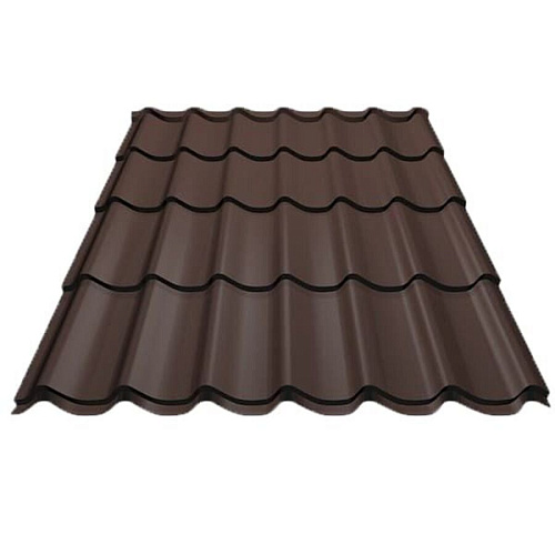 Металлочерепица Супермонтеррей Стальной бархат RAL8017 0,50мм