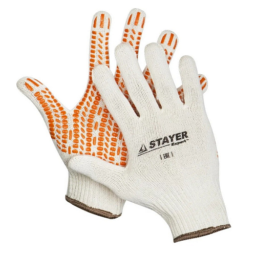 Перчатки ПВХгель протектор х/б 10класс STAYER TRACK