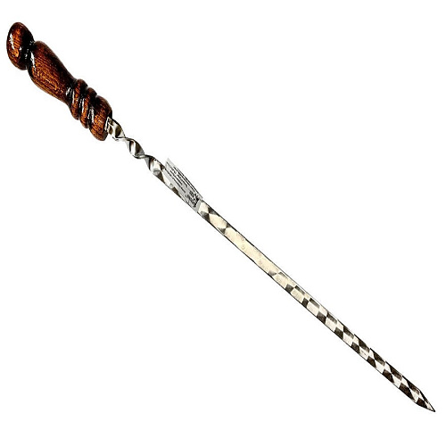 Шампур полированный с деревянной лак.ручкой 670(450)х12х3мм