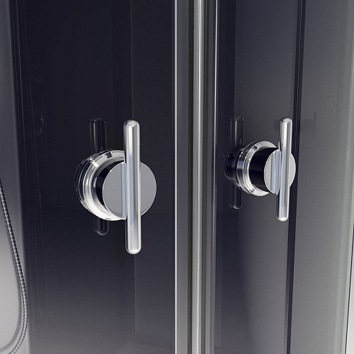 Душевая кабина NIAGARA NG-7507-14BLACK 800х800х2150 высокий поддон стекло мозайка